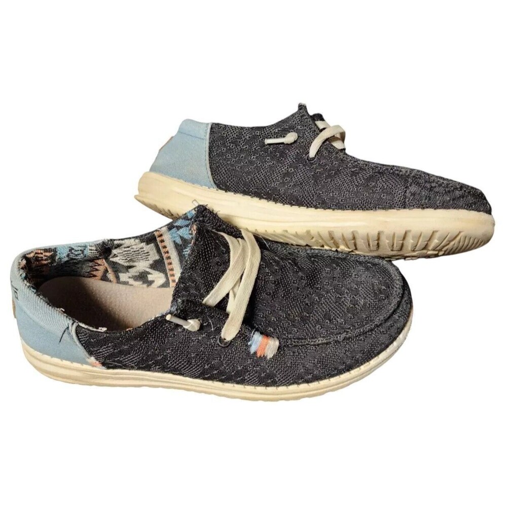 HEY DUDE Wendy Boho Black Size 8 Womens Comfort Shoe